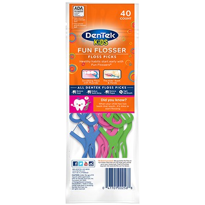 Dentek Kids Fun Flosser 40ct back