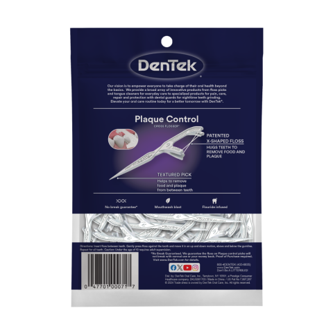 DenTek Cross Flosser Plaque Control Floss Picks Interdental Cleaners