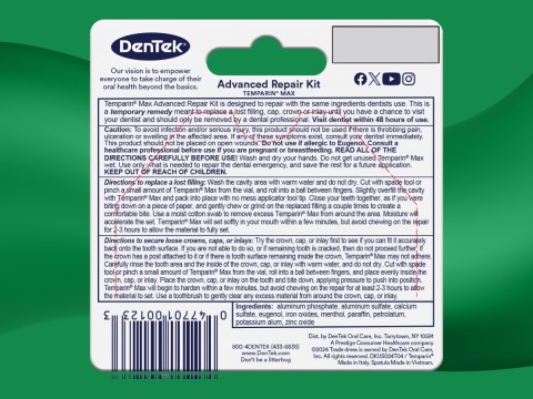 DenTek® Temparin® Max Advanced Repair Kit BOP