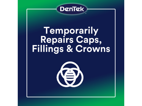 temporarily repairs caps, fillings and crowns